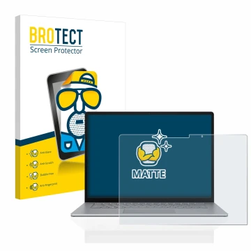 Vorderseite einer Produktverpackung mit dem Markenlogo BROTECT. Daneben ist das Gerät Microsoft Surface Laptop 5 13.5