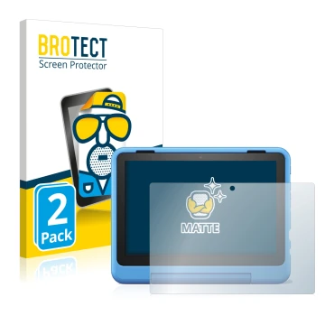 Vorderseite einer Produktverpackung mit dem Markenlogo BROTECT. Daneben ist das Gerät Amazon Fire HD 8 Kids Pro 2022 mit dem z