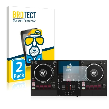 Vorderseite einer Produktverpackung mit dem Markenlogo BROTECT. Daneben ist das Gerät Numark Mixstream Pro mit dem zugehörigen