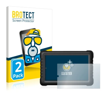 Vorderseite einer Produktverpackung mit dem Markenlogo BROTECT. Daneben ist das Gerät Launch X-431 PROS V 8