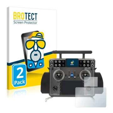 Vorderseite einer Produktverpackung mit dem Markenlogo BROTECT. Daneben ist das Gerät FrSky Tandem XE 2 mit dem zugehörigen Di