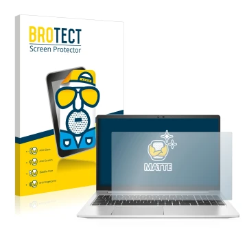 Vorderseite einer Produktverpackung mit dem Markenlogo BROTECT. Daneben ist das Gerät HP EliteBook 650 G9 mit dem zugehörigen 