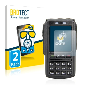 Vorderseite einer Produktverpackung mit dem Markenlogo BROTECT. Daneben ist das Gerät AnyTone BT-01 mit dem zugehörigen Displa