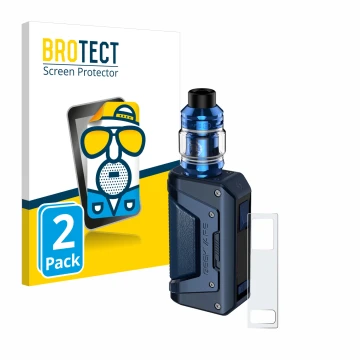 Vorderseite einer Produktverpackung mit dem Markenlogo BROTECT. Daneben ist das Gerät GeekVape Aegis Legend 2 L200 mit dem zug