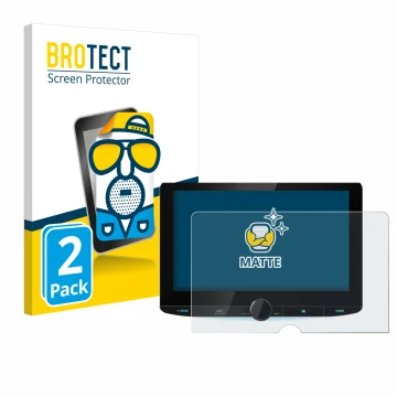 Vorderseite einer Produktverpackung mit dem Markenlogo BROTECT. Daneben ist das Gerät Kenwood DNR992RVS mit dem zugehörigen Di