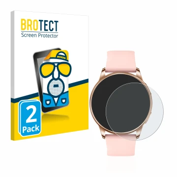 Vorderseite einer Produktverpackung mit dem Markenlogo BROTECT. Daneben ist das Gerät Levowatch F2 mit dem zugehörigen Display
