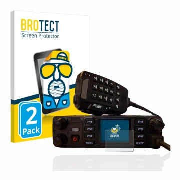 Vorderseite einer Produktverpackung mit dem Markenlogo BROTECT. Daneben ist das Gerät AnyTone AT-D578UV plus mit dem zugehörig