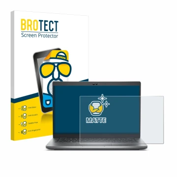 Vorderseite einer Produktverpackung mit dem Markenlogo BROTECT. Daneben ist das Gerät Dell Latitude 5430 Non-Touch mit dem zug