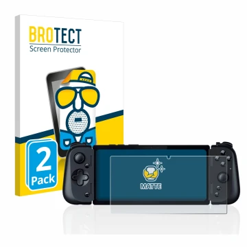 Vorderseite einer Produktverpackung mit dem Markenlogo BROTECT. Daneben ist das Gerät Razer Edge 5G mit dem zugehörigen Displa