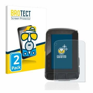Vorderseite einer Produktverpackung mit dem Markenlogo BROTECT. Daneben ist das Gerät Wahoo Elemnt Roam 2 mit dem zugehörigen 