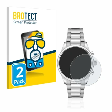Vorderseite einer Produktverpackung mit dem Markenlogo BROTECT. Daneben ist das Gerät Hugo Boss Chronograph 58114171 mit dem z