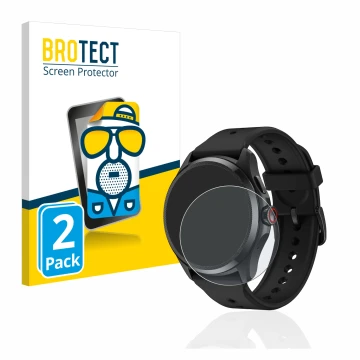 Vorderseite einer Produktverpackung mit dem Markenlogo BROTECT. Daneben ist das Gerät Mobvoi TicWatch Pro 5 mit dem zugehörige