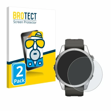 Vorderseite einer Produktverpackung mit dem Markenlogo BROTECT. Daneben ist das Gerät Garmin Fenix 7S Pro Solar (42 mm) mit de