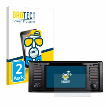 Vorderseite einer Produktverpackung mit dem Markenlogo BROTECT. Daneben ist das Gerät Xtrons IQ7039B mit dem zugehörigen Displ