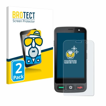 Vorderseite einer Produktverpackung mit dem Markenlogo BROTECT. Daneben ist das Gerät Brondi Amico Pocket mit dem zugehörigen 