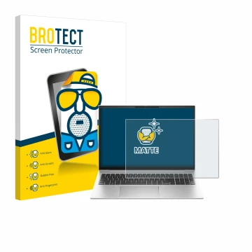 Vorderseite einer Produktverpackung mit dem Markenlogo BROTECT. Daneben ist das Gerät HP EliteBook 860 G10 mit dem zugehörigen