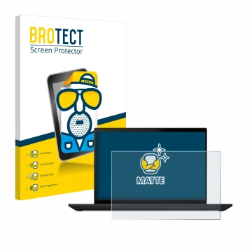 Vorderseite einer Produktverpackung mit dem Markenlogo BROTECT. Daneben ist das Gerät Lenovo ThinkPad T14 Gen 4 mit dem zugehö