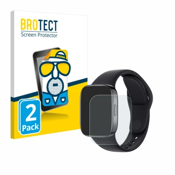 Vorderseite einer Produktverpackung mit dem Markenlogo BROTECT. Daneben ist das Gerät Xiaomi Redmi Watch 3 mit dem zugehörigen