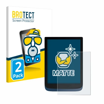 Vorderseite einer Produktverpackung mit dem Markenlogo BROTECT. Daneben ist das Gerät Vivlio InkPad 3 mit dem zugehörigen Disp