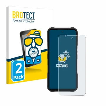 Vorderseite einer Produktverpackung mit dem Markenlogo BROTECT. Daneben ist das Gerät Doogee V20 Pro mit dem zugehörigen Displ