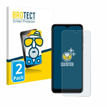 Vorderseite einer Produktverpackung mit dem Markenlogo BROTECT. Daneben ist das Gerät ZTE Blade V50 Design 5G mit dem zugehöri