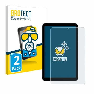 Vorderseite einer Produktverpackung mit dem Markenlogo BROTECT. Daneben ist das Gerät Alldocube iPlay 50 mini mit dem zugehöri