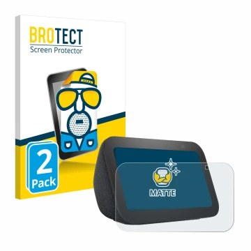 Vorderseite einer Produktverpackung mit dem Markenlogo BROTECT. Daneben ist das Gerät Amazon Echo Show 5 (3. Gen.) mit dem zug