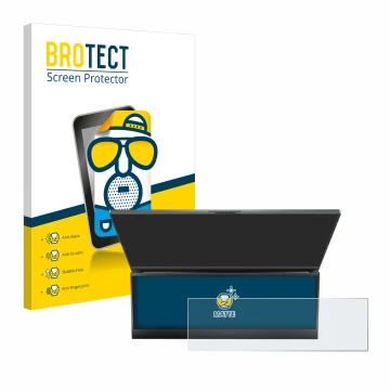 Vorderseite einer Produktverpackung mit dem Markenlogo BROTECT. Daneben ist das Gerät ASUS ROG Zephyrus Duo 16 2023 (NUR Touch