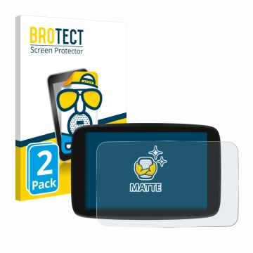 Vorderseite einer Produktverpackung mit dem Markenlogo BROTECT. Daneben ist das Gerät TomTom Go Navigator 6 PKW-Navigationsger