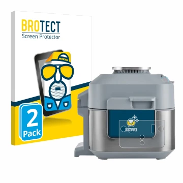 Vorderseite einer Produktverpackung mit dem Markenlogo BROTECT. Daneben ist das Gerät Ninja Speedi Rapid Cooking System mit de