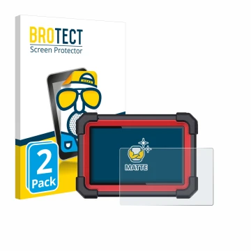 Vorderseite einer Produktverpackung mit dem Markenlogo BROTECT. Daneben ist das Gerät Launch X-431 CRP 919E BT mit dem zugehör