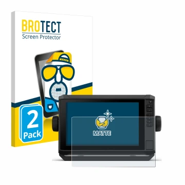 Vorderseite einer Produktverpackung mit dem Markenlogo BROTECT. Daneben ist das Gerät Garmin ECHOMAP UHD2 9
