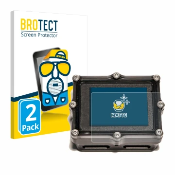 Vorderseite einer Produktverpackung mit dem Markenlogo BROTECT. Daneben ist das Gerät Shearwater Petrel 2 dive computer mit de