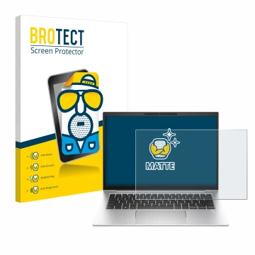 Vorderseite einer Produktverpackung mit dem Markenlogo BROTECT. Daneben ist das Gerät HP EliteBook 840 G10 mit dem zugehörigen