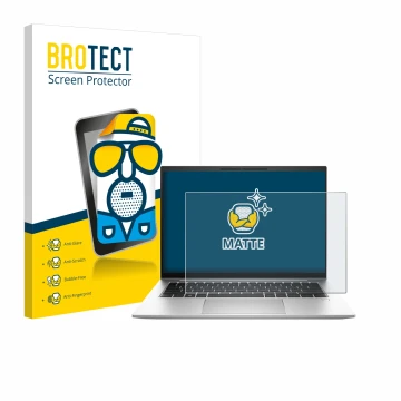 Vorderseite einer Produktverpackung mit dem Markenlogo BROTECT. Daneben ist das Gerät HP EliteBook 845 G10 mit dem zugehörigen