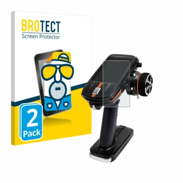 Vorderseite einer Produktverpackung mit dem Markenlogo BROTECT. Daneben ist das Gerät RadioLink RC8X mit dem zugehörigen Displ