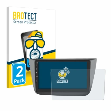 Vorderseite einer Produktverpackung mit dem Markenlogo BROTECT. Daneben ist das Gerät Topway Android CarPlay (9