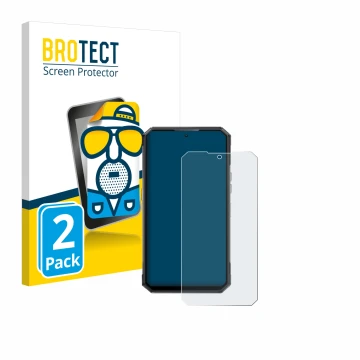 Vorderseite einer Produktverpackung mit dem Markenlogo BROTECT. Daneben ist das Gerät Oukitel WP30 Pro mit dem zugehörigen Dis