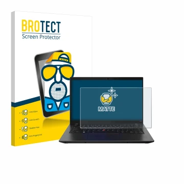 Vorderseite einer Produktverpackung mit dem Markenlogo BROTECT. Daneben ist das Gerät Lenovo ThinkPad L14 Gen 3 mit dem zugehö