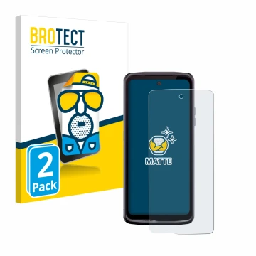 Vorderseite einer Produktverpackung mit dem Markenlogo BROTECT. Daneben ist das Gerät Crosscall Stellar X5 mit dem zugehörigen