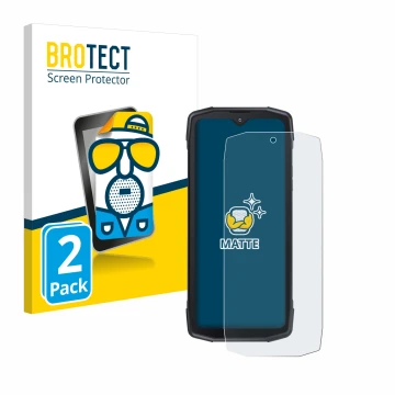 Vorderseite einer Produktverpackung mit dem Markenlogo BROTECT. Daneben ist das Gerät Cubot King Kong Star 5G mit dem zugehöri