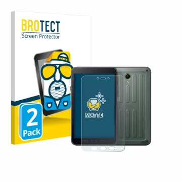 Vorderseite einer Produktverpackung mit dem Markenlogo BROTECT. Daneben ist das Gerät Samsung Galaxy Tab Active 5 (Hochformat)
