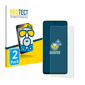 Vorderseite einer Produktverpackung mit dem Markenlogo BROTECT. Daneben ist das Gerät Xiaomi Redmi Note 13 4G mit dem zugehöri