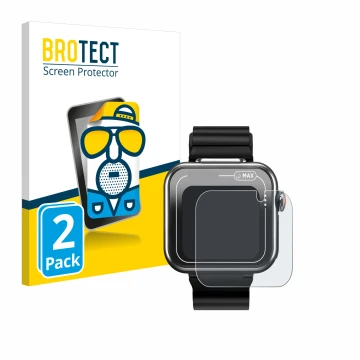 Vorderseite einer Produktverpackung mit dem Markenlogo BROTECT. Daneben ist das Gerät Vtech Kidizoom Smartwatch MAX mit dem zu