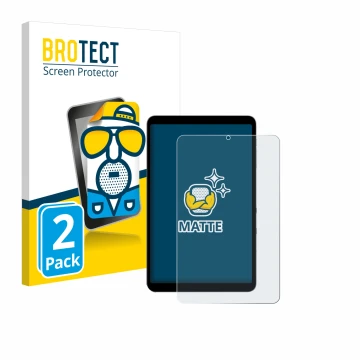 Vorderseite einer Produktverpackung mit dem Markenlogo BROTECT. Daneben ist das Gerät Alldocube iPlay 50 mini Pro mit dem zuge