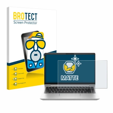 Vorderseite einer Produktverpackung mit dem Markenlogo BROTECT. Daneben ist das Gerät HP ProBook 440 G10 mit dem zugehörigen D