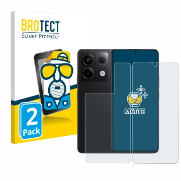 Vorderseite einer Produktverpackung mit dem Markenlogo BROTECT. Daneben ist das Gerät Xiaomi Redmi Note 13 Pro 5G (Display+Rüc