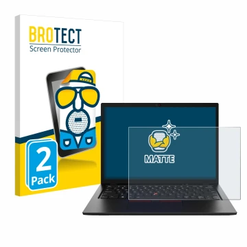 Vorderseite einer Produktverpackung mit dem Markenlogo BROTECT. Daneben ist das Gerät Lenovo ThinkPad L13 Gen 4 Non-Touch mit 