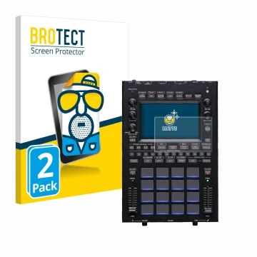 Vorderseite einer Produktverpackung mit dem Markenlogo BROTECT. Daneben ist das Gerät KORG KAOSS Replay mit dem zugehörigen Di