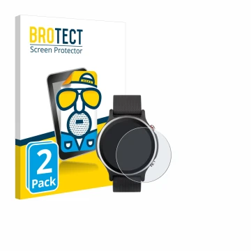 Vorderseite einer Produktverpackung mit dem Markenlogo BROTECT. Daneben ist das Gerät ASUS VivoWatch 6 mit dem zugehörigen Dis